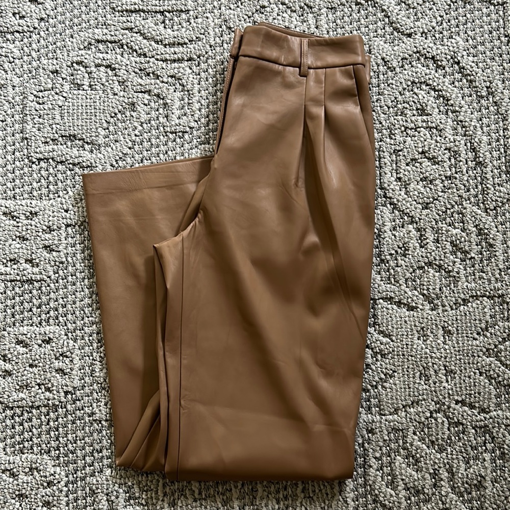 House of Harlow High Rise Straight Leg Pleather Pants
